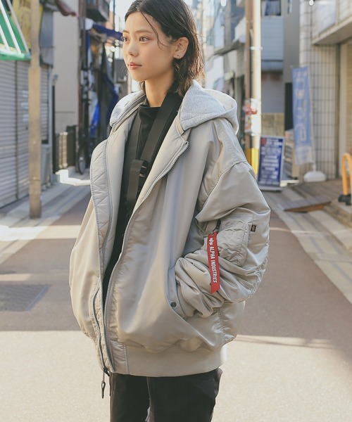 Alpha Industries(アルファインダストリーズ)の「ALPHA アルファ TA0426 MA-1 NATUS NEO フライトジャケット(MA-1・メンズ・ブラック/マルーン/ライトグレー・M/L/XL/S)」の20枚目の写真
