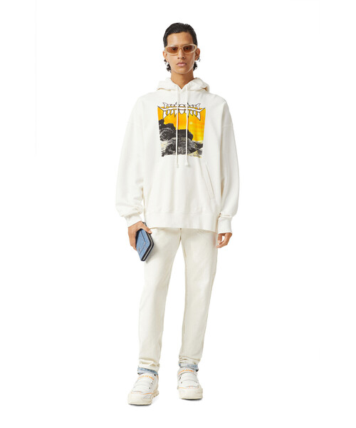 DIESEL(ディーゼル)の「メンズ パーカー グラフィック(パーカー・メンズ・ホワイト/グレー・SMALL/MEDIUM/X-SMALL/X-LARGE/LARGE/XX-LARGE)」の4枚目の写真