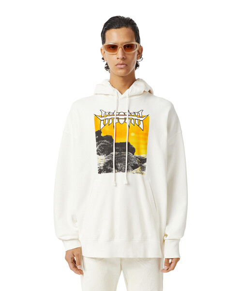 DIESEL(ディーゼル)の「メンズ パーカー グラフィック(パーカー・メンズ・ホワイト/グレー・SMALL/MEDIUM/X-SMALL/X-LARGE/LARGE/XX-LARGE)」の12枚目の写真