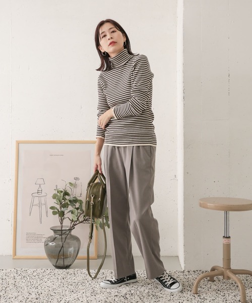 URBAN RESEARCH DOORS(アーバンリサーチドアーズ)の「ボーダーリブタートル(ニット/セーター・レディース・ホワイト系その他/ブラック系その他・ONE)」の14枚目の写真