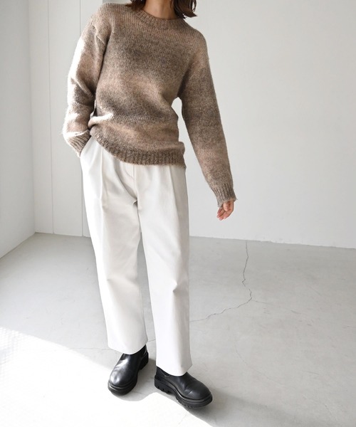 CANAL JEAN（キャナルジーン）の「El mar(エルマール) グラデーションボーダーニット（ニット/セーター・レディース・ベージュ/ブラック・ONE SIZE）」の7枚目の写真