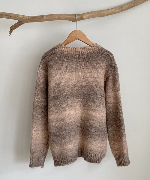 CANAL JEAN（キャナルジーン）の「El mar(エルマール) グラデーションボーダーニット（ニット/セーター・レディース・ベージュ/ブラック・ONE SIZE）」の12枚目の写真