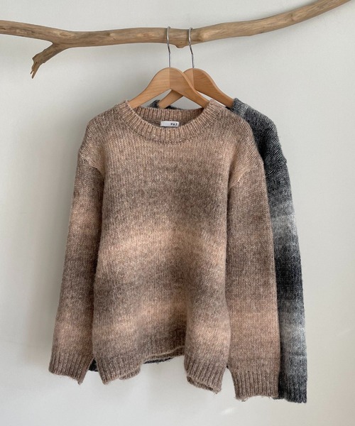 CANAL JEAN（キャナルジーン）の「El mar(エルマール) グラデーションボーダーニット（ニット/セーター・レディース・ベージュ/ブラック・ONE SIZE）」の11枚目の写真