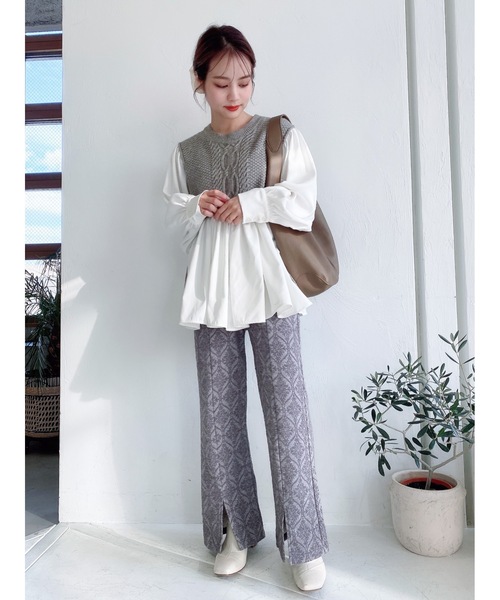 JUMELLE（ジュメロ）の「ドッキングニット（シャツ/ブラウス・レディース・グレー・FREE）」の7枚目の写真