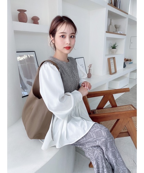 JUMELLE（ジュメロ）の「ドッキングニット（シャツ/ブラウス・レディース・グレー・FREE）」の9枚目の写真