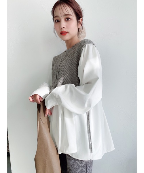 JUMELLE（ジュメロ）の「ドッキングニット（シャツ/ブラウス・レディース・グレー・FREE）」の17枚目の写真