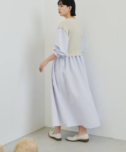 Aunt Marie's（アントマリーズ）の「ミニベストドッキングシャツワンピース / 低身長向けSサイズ展開有（ワンピース・レディース・パープル/アイボリー/ブラック・FREE/S）」の13枚目の写真