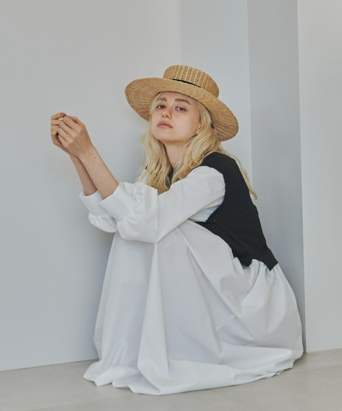 Aunt Marie's（アントマリーズ）の「ミニベストドッキングシャツワンピース / 低身長向けSサイズ展開有（ワンピース・レディース・パープル/アイボリー/ブラック・FREE/S）」の14枚目の写真