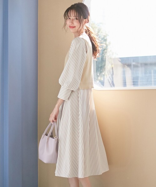 セール 2set ニットベスト パフスリーブワンピース ツインセット ワンピース Any Sis エニィスィス のファッション通販 Zozotown