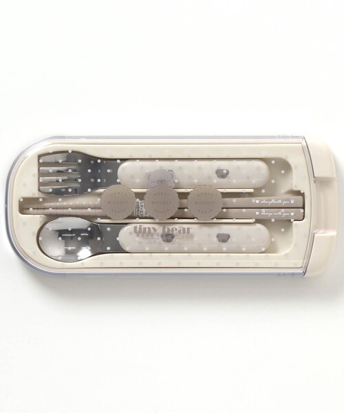 apres les cours(アプレレクール)の「tiny bear トリオセット(カトラリー・キッズ・ベージュ・FREE)」の2枚目の写真