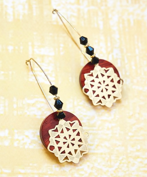 チャイハネ（チャイハネ）の「【チャイハネ】タラセア風フープピアス（ピアス（両耳用）・レディース・その他1/その他2/その他3/その他4・FREE）」の3枚目の写真