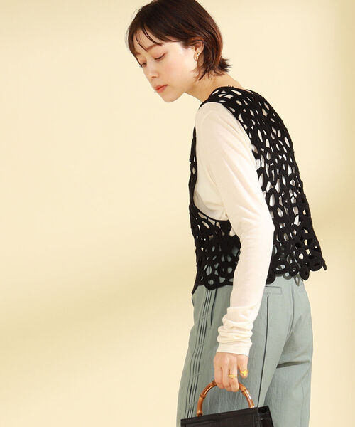 Ray BEAMS（レイビームス）の「Ray BEAMS / サークル ベスト（ベスト・レディース・オレンジ/ブラック・ONE SIZE）」の4枚目の写真