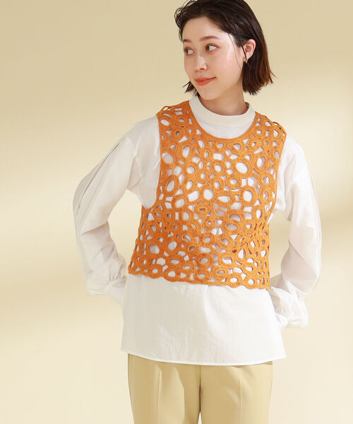 Ray BEAMS（レイビームス）の「Ray BEAMS / サークル ベスト（ベスト・レディース・オレンジ/ブラック・ONE SIZE）」の8枚目の写真