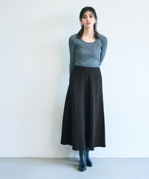 coca(coca)(コカ)の「【WEB限定セール】\新色登場/エンボスAラインスカート(スカート・レディース・ブラック/ワインレッド/ダークベージュ/ライトグレー・ONE SIZE)」の14枚目の写真