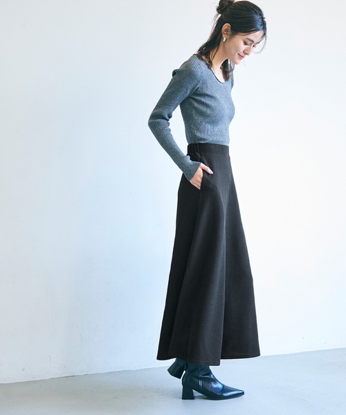 coca(coca)(コカ)の「【WEB限定セール】\新色登場/エンボスAラインスカート(スカート・レディース・ブラック/ワインレッド/ダークベージュ/ライトグレー・ONE SIZE)」の16枚目の写真