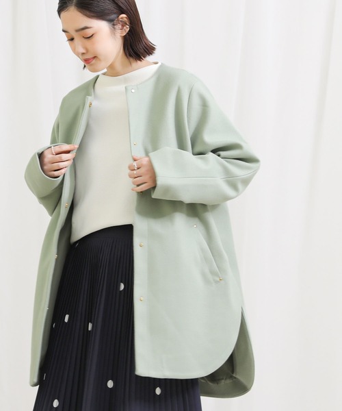 Gready Brilliant（グレディブリリアン）の「ＴＲミディクルー（ノーカラーコート・レディース・ブルーグレー・FREE）」の14枚目の写真