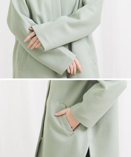 Gready Brilliant（グレディブリリアン）の「ＴＲミディクルー（ノーカラーコート・レディース・ブルーグレー・FREE）」の11枚目の写真