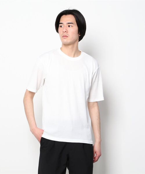 URBAN COLLECTION（アーバンコレクション）の「梨地ボタンレス7分袖カーディガン+半袖Tシャツ セット アンサンブル（カーディガン/ボレロ・メンズ・ブラック/ネイビー/チャコール/グレイッシュベージュ・L/M/XL）」の5枚目の写真