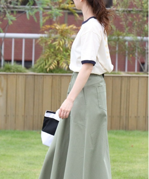 CAMP7（キャンプセブン）の「【CAMP7】フロッキープリントリンガー半袖Ｔシャツ（Tシャツ/カットソー・レディース・ホワイト/グリーン/ブラウン・L/M）」の16枚目の写真