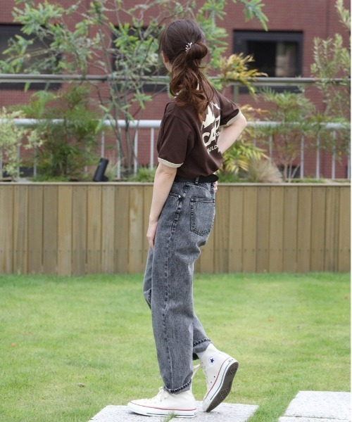 CAMP7（キャンプセブン）の「【CAMP7】フロッキープリントリンガー半袖Ｔシャツ（Tシャツ/カットソー・レディース・ホワイト/グリーン/ブラウン・L/M）」の12枚目の写真