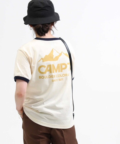 CAMP7（キャンプセブン）の「【CAMP7】フロッキープリントリンガー半袖Ｔシャツ（Tシャツ/カットソー・レディース・ホワイト/グリーン/ブラウン・L/M）」の14枚目の写真
