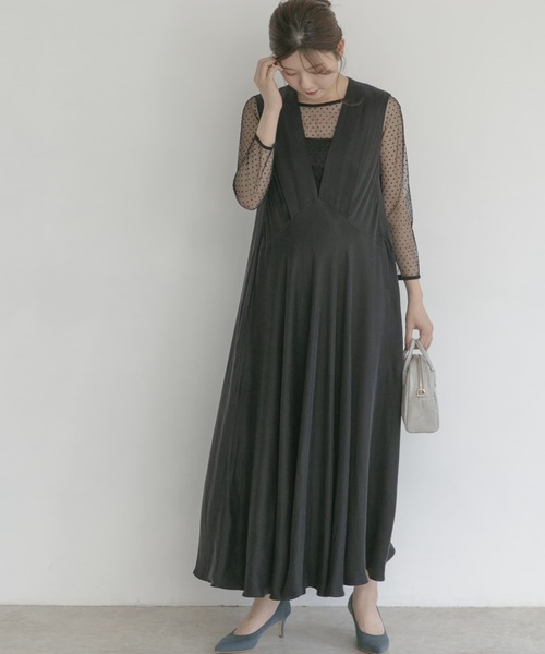 URBAN RESEARCH ROSSO（アーバンリサーチロッソ）の「バイヤスドレス（ワンピース・レディース・ブラック/ゴールド系その他・FREE）」の3枚目の写真