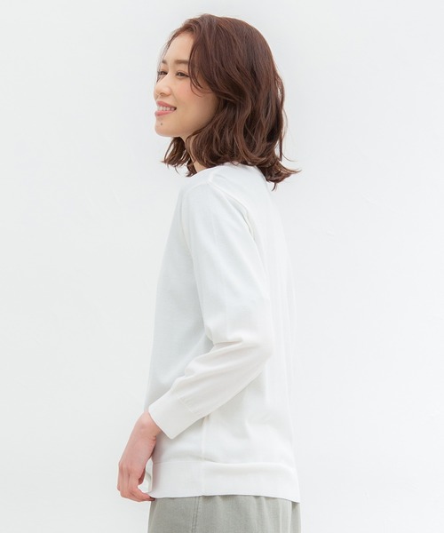 Honeys（ハニーズ）の「８分袖変わり釦カーデ（カーディガン/ボレロ・レディース・ブラック/ネイビー/ベージュ/ホワイト/グリーン/レッド/ライトグレー・LL/L/M/S）」の9枚目の写真