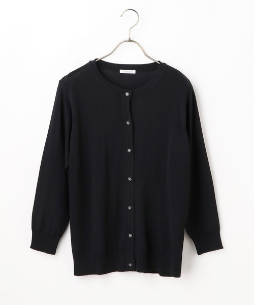 Honeys（ハニーズ）の「８分袖変わり釦カーデ（カーディガン/ボレロ・レディース・ブラック/ネイビー/ベージュ/ホワイト/グリーン/レッド/ライトグレー・LL/L/M/S）」の18枚目の写真