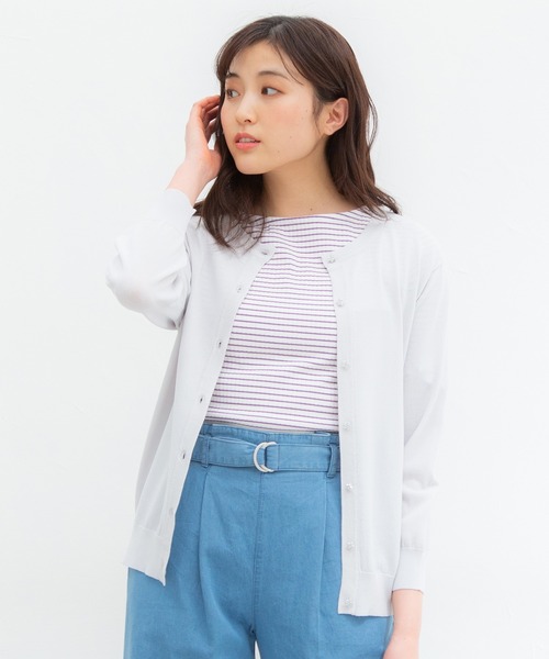 Honeys（ハニーズ）の「８分袖変わり釦カーデ（カーディガン/ボレロ・レディース・ブラック/ネイビー/ベージュ/ホワイト/グリーン/レッド/ライトグレー・LL/L/M/S）」の20枚目の写真