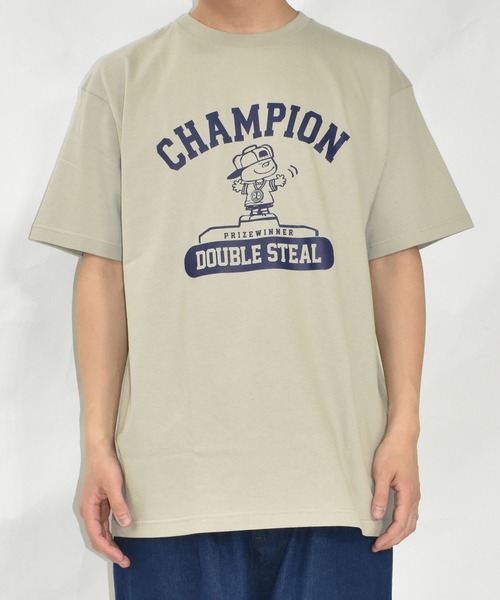 DOUBLE STEAL（ダブルスティール）の「ChampionDOUBZ Tシャツ（Tシャツ/カットソー・メンズ・ホワイト/ブラック/ブルー/シルバーグレー/ダークブラウン/ブルー系その他/グリーン系その他/ライトピンク・MEDIUM/LARGE/X-LARGE/XX-LARGE）」の4枚目の写真