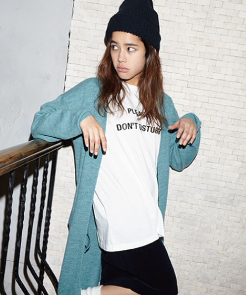 MOUSSY（マウジー）の「OVER-WASHED WOOL LONG KNIT CDK（カーディガン/ボレロ・レディース・ライトグリーン/オフホワイト/ネイビー/トップグレー・FREE）」の1枚目の写真
