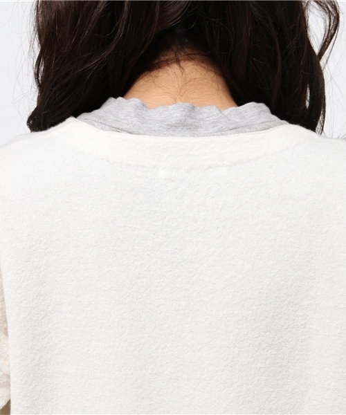 MOUSSY（マウジー）の「OVER-WASHED WOOL LONG KNIT CDK（カーディガン/ボレロ・レディース・ライトグリーン/オフホワイト/ネイビー/トップグレー・FREE）」の9枚目の写真