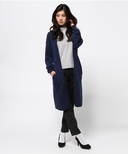 MOUSSY（マウジー）の「OVER-WASHED WOOL LONG KNIT CDK（カーディガン/ボレロ・レディース・ライトグリーン/オフホワイト/ネイビー/トップグレー・FREE）」の21枚目の写真