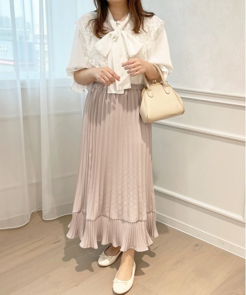 apres jour(アプレジュール)の「プリーツスカート【ZOZOTOWN限定アイテム】(スカート・レディース・ピンクベージュ/アイボリー/ブラック・X-LARGE/フリー)」の1枚目の写真