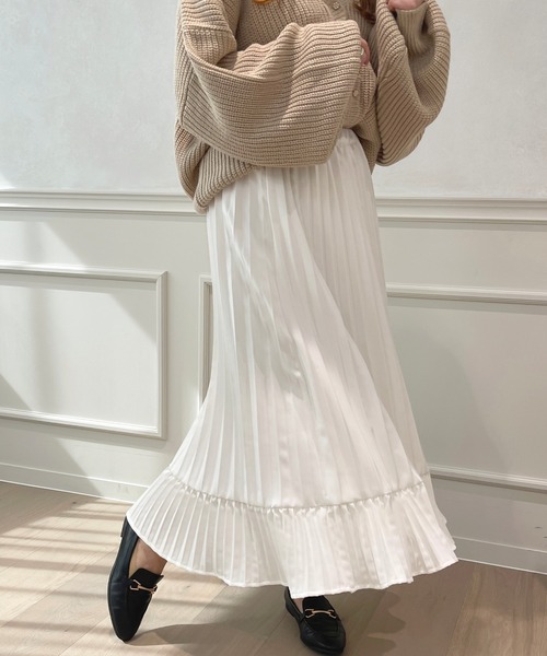 apres jour(アプレジュール)の「プリーツスカート【ZOZOTOWN限定アイテム】(スカート・レディース・ピンクベージュ/アイボリー/ブラック・X-LARGE/フリー)」の4枚目の写真