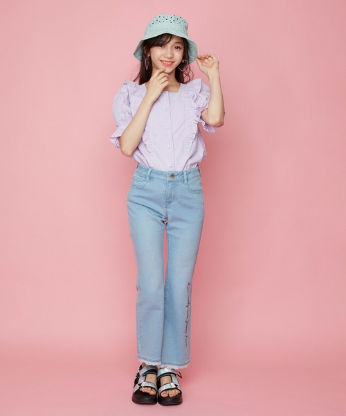 JENNI love(ジェニィラブ)の「フラワーレースバケットハット(ハット・キッズ・ブラック/オフホワイト/ミント・54cm/56cm)」の7枚目の写真