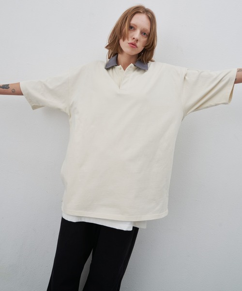 AIVER(アイバー)の「AIVER 16/-コーマ天竺リンガーポロ(ポロシャツ・メンズ・ナチュラル/ブラック/チャコールグレー・MEDIUM/LARGE)」の18枚目の写真
