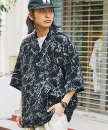 とろみ テロ感 切替デザイン 開襟 レーヨンシャツ ボックスシルエット とろみ テロ感 切替デザイン 開襟 レーヨンシャツ ボックス