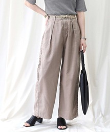 SOMETHING | 【SOMETHING】ベルト付きタックワイドパンツ(その他パンツ)