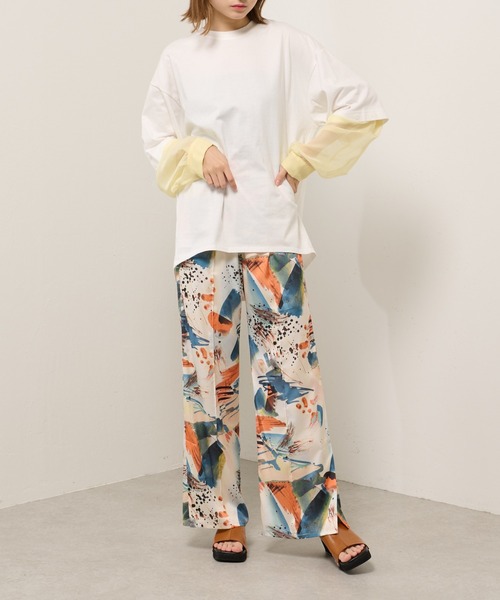 Lui's（ルイス）の「シアースリーブドッキング2WAYトップス（Tシャツ/カットソー・レディース・ホワイト/ブラック/レッド・FREE）」の5枚目の写真