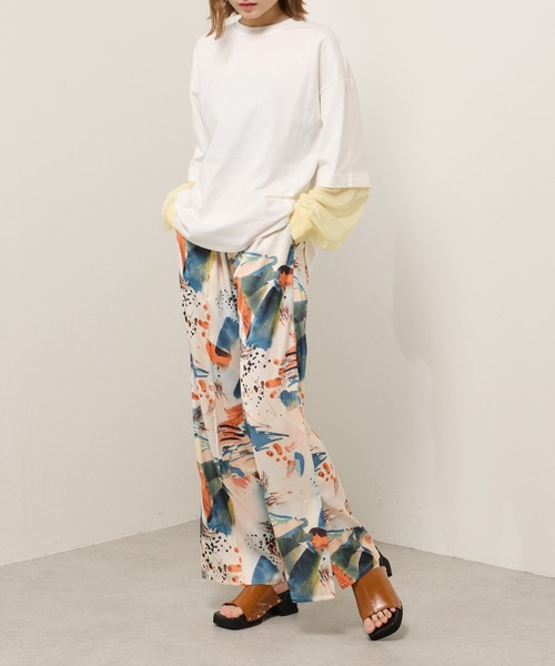 Lui's（ルイス）の「シアースリーブドッキング2WAYトップス（Tシャツ/カットソー・レディース・ホワイト/ブラック/レッド・FREE）」の4枚目の写真