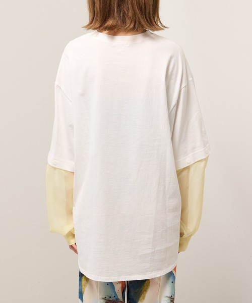 Lui's（ルイス）の「シアースリーブドッキング2WAYトップス（Tシャツ/カットソー・レディース・ホワイト/ブラック/レッド・FREE）」の13枚目の写真