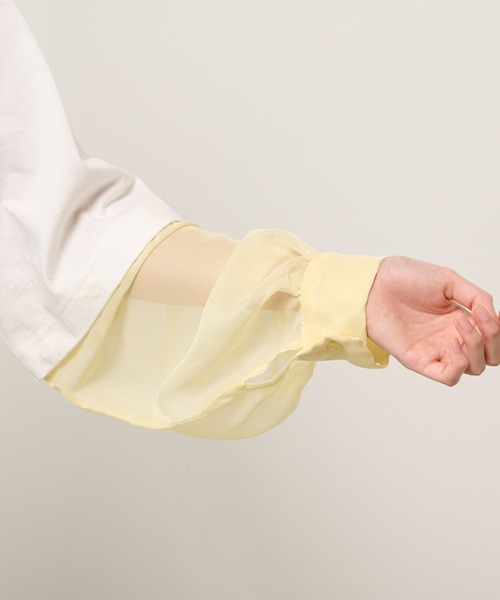 Lui's（ルイス）の「シアースリーブドッキング2WAYトップス（Tシャツ/カットソー・レディース・ホワイト/ブラック/レッド・FREE）」の15枚目の写真