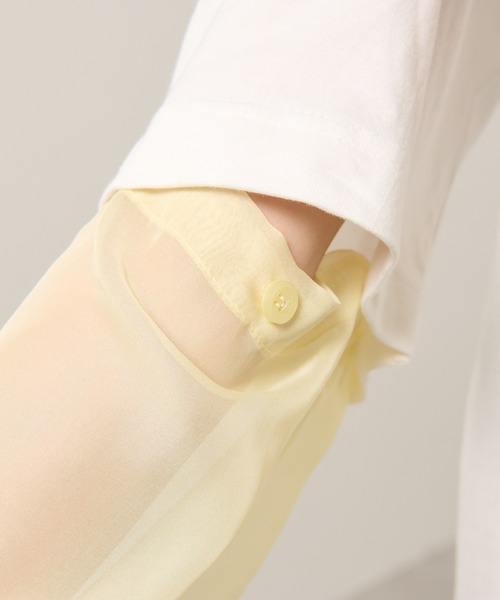 Lui's（ルイス）の「シアースリーブドッキング2WAYトップス（Tシャツ/カットソー・レディース・ホワイト/ブラック/レッド・FREE）」の17枚目の写真