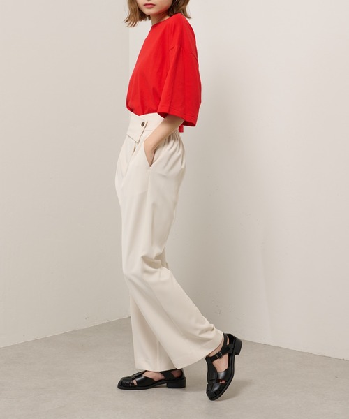 Lui's（ルイス）の「シアースリーブドッキング2WAYトップス（Tシャツ/カットソー・レディース・ホワイト/ブラック/レッド・FREE）」の10枚目の写真