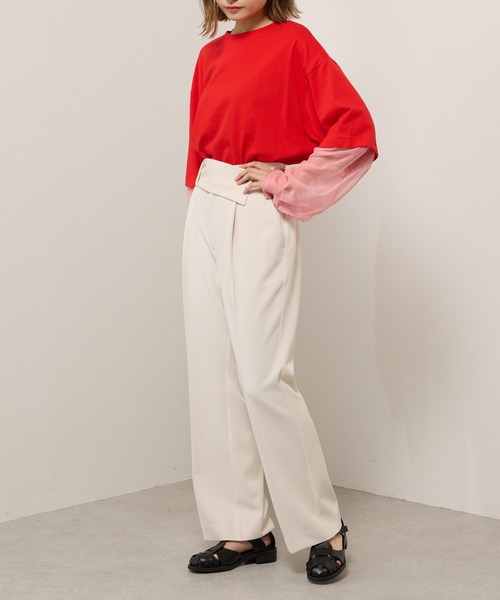 Lui's（ルイス）の「シアースリーブドッキング2WAYトップス（Tシャツ/カットソー・レディース・ホワイト/ブラック/レッド・FREE）」の21枚目の写真