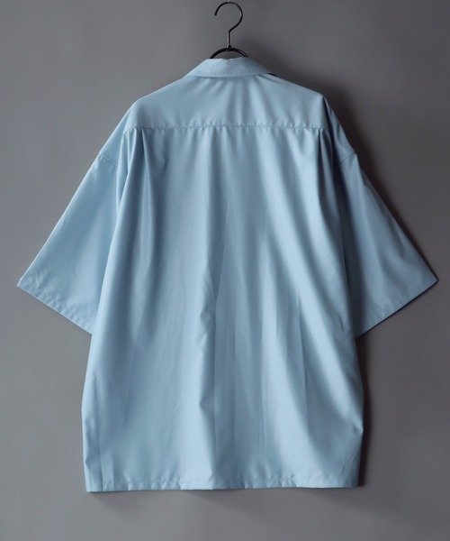セール】wide silhouette half zip Work shirt/ワイドシルエット