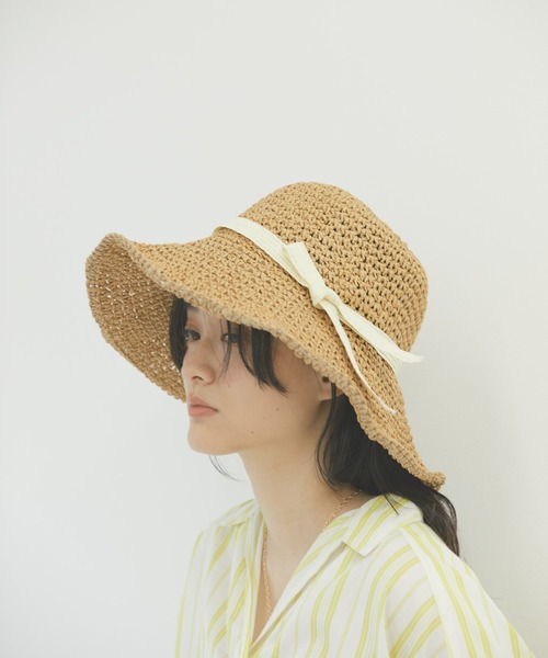 AMERICAN HOLIC（アメリカンホリック）の「たためるペーパーリボンハット（ハット・レディース・ブラック/ネイビー/ナチュラル・FREE）」の2枚目の写真