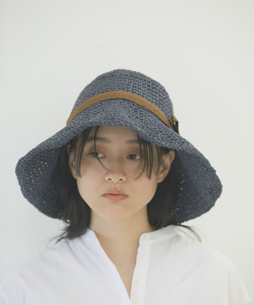 AMERICAN HOLIC（アメリカンホリック）の「たためるペーパーリボンハット（ハット・レディース・ブラック/ネイビー/ナチュラル・FREE）」の3枚目の写真