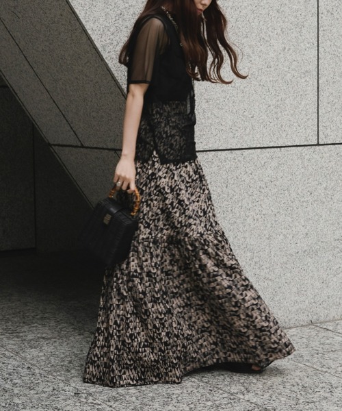 Ezick（エジック）の「【&g’aime】シアーメロートップス（Tシャツ/カットソー・レディース・ブラック/グリーン・FREE）」の5枚目の写真